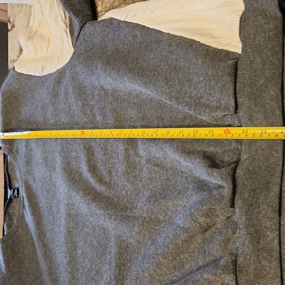 Shein Sweater Size 2XL Curve Sweatshirt Sweater Gray White Cable Knit Sleeve - Picture 8 of 9
